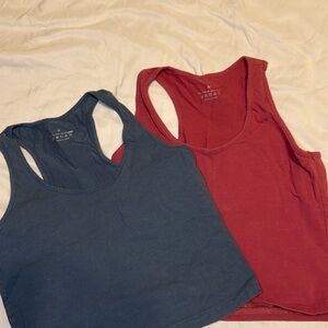 Stylish Women's Tank Tops - Blue and Red